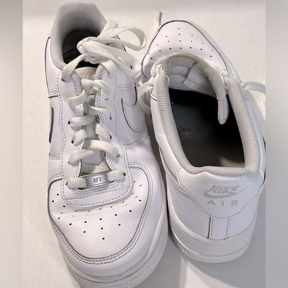 Nike Shoes - Nike Air Force One white/white tennis shoes size 7. Metal AF1 tag on front